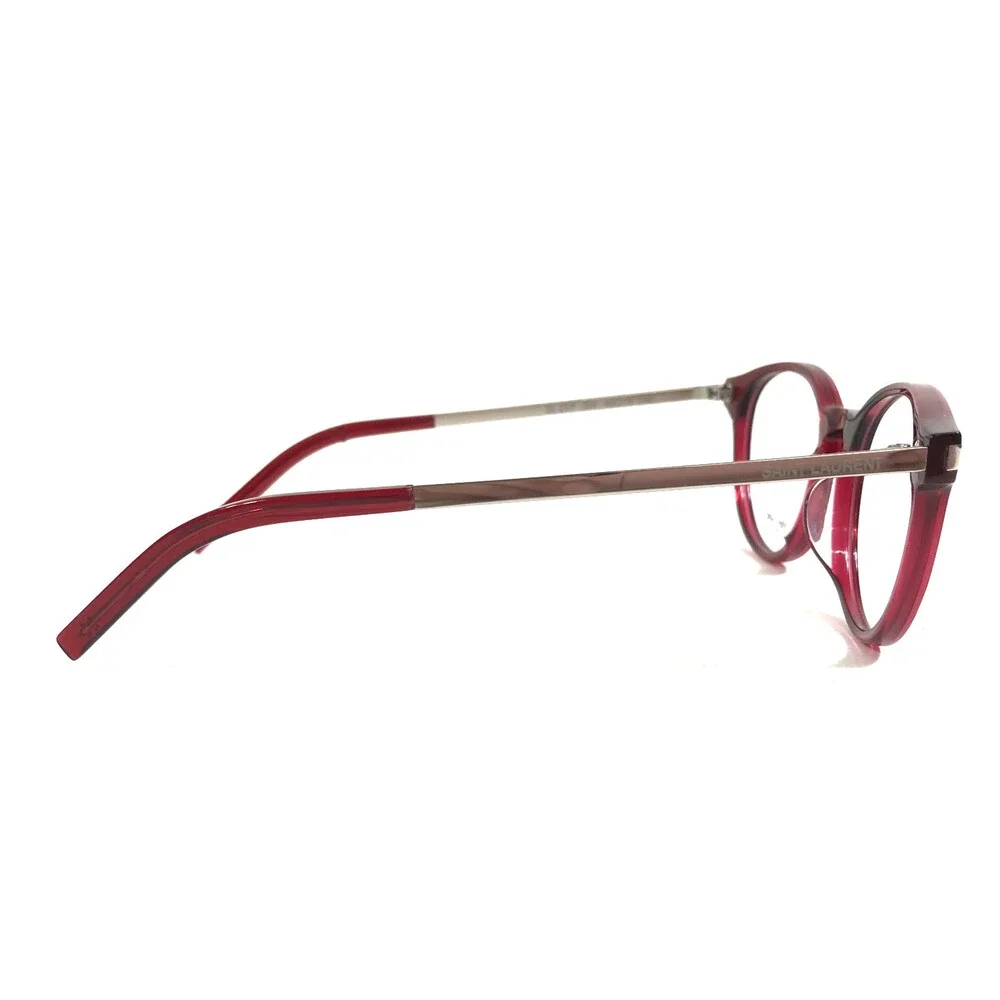 Saint Lauren Eyeglasses Frames SL25/F 004 Red Silver Round Asian Fit 49-19-140